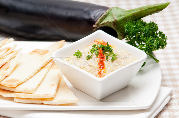 баклажан соус свежие традиционный продовольствие хлеб Сток-фото © keko64