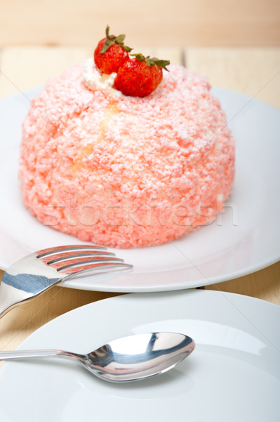 fresh strawberry and whipped cream dessert Stock photo © keko64