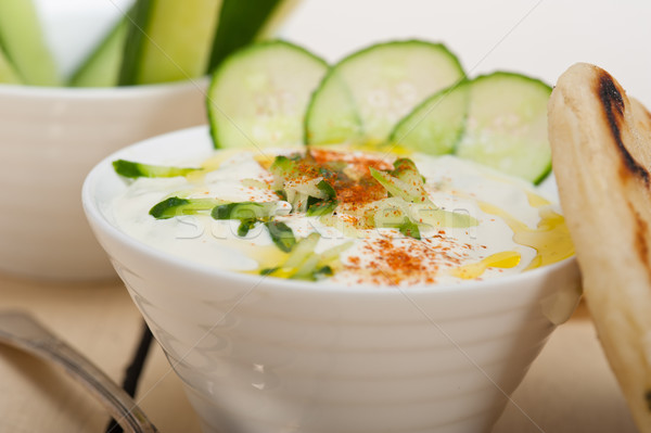 Arab middle east goat yogurt and cucumber salad  Stock photo © keko64