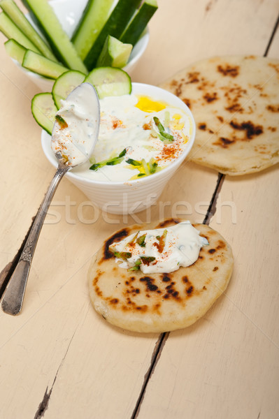 Arab middle east goat yogurt and cucumber salad  Stock photo © keko64