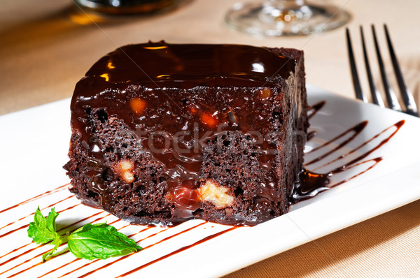 Chocolate bolo fresco delicioso de Foto stock © keko64