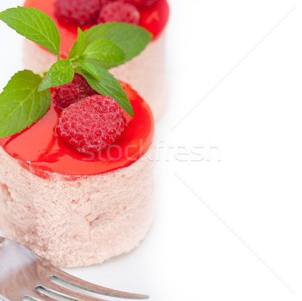 Friss málna torta desszert forma menta Stock fotó © keko64