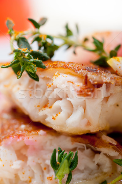 海 魚片 黃油 鍋 新鮮 商業照片 © keko64