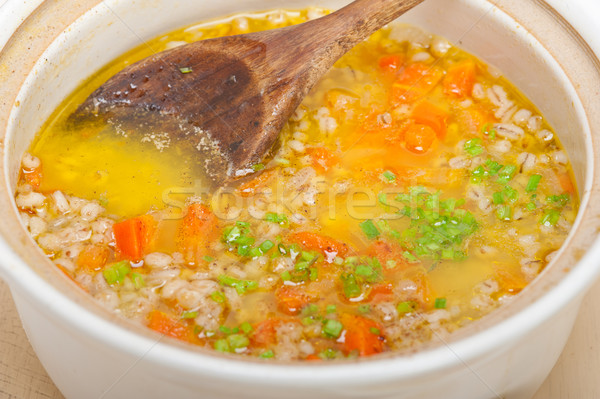 Jęczmień bulion zupa stylu tradycyjny typowy Zdjęcia stock © keko64