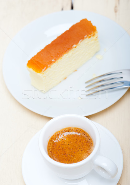 italian espresso coffee and cheese cake Stock photo © keko64