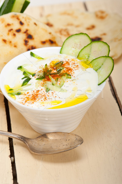 Arab middle east goat yogurt and cucumber salad  Stock photo © keko64