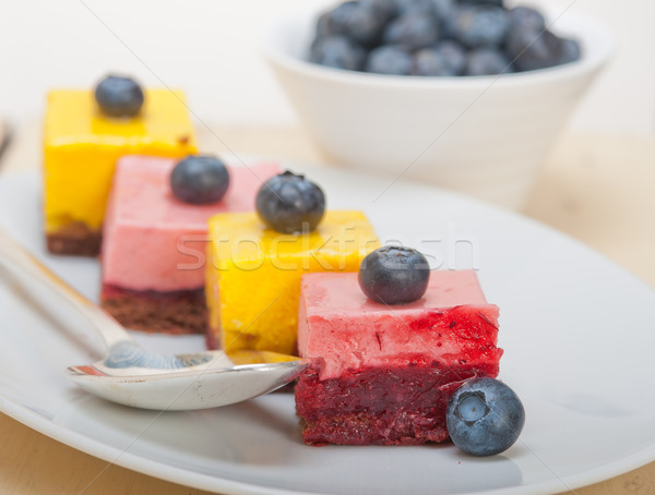 strawberry and mango mousse dessert cake Stock photo © keko64