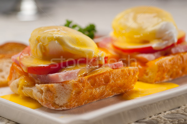 Oeufs pain tomate jambon fraîches alimentaire [[stock_photo]] © keko64