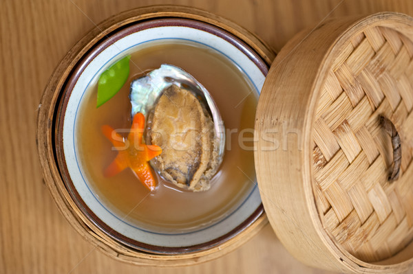 Stock photo: Japanese style abalone soup 