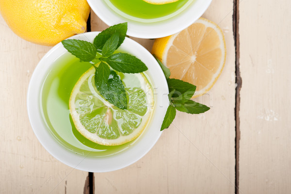 Stock photo: mint infusion tea tisane with lemon