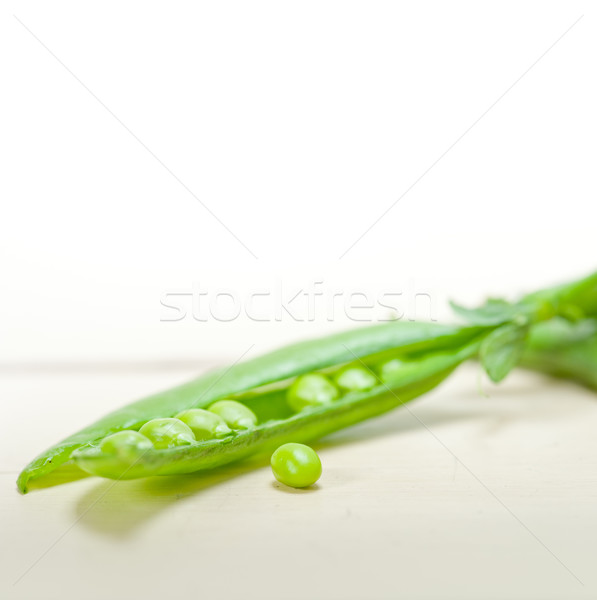 świeże zielone groszek rustykalny tekstury Zdjęcia stock © keko64