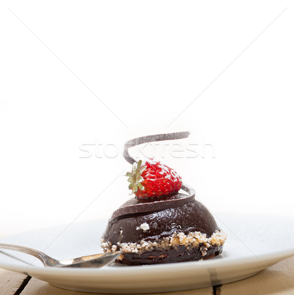 fresh chocolate strawberry mousse  Stock photo © keko64