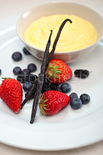 custard vanilla pastry cream and berries Stock photo © keko64
