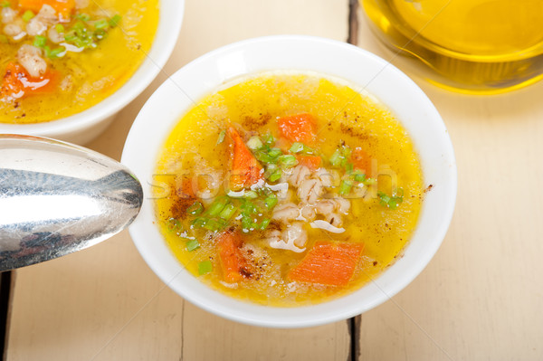 Orzo brodo zuppa stile tradizionale tipico Foto d'archivio © keko64
