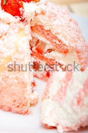 Foto stock: Postre · frescos · fresa · crema