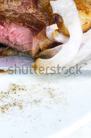 Boeuf steak fraîches juteuse grillés orange [[stock_photo]] © keko64