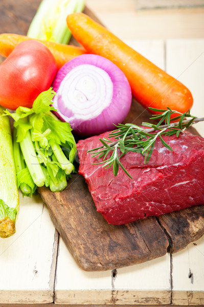 Foto stock: Frescos · crudo · carne · de · vacuno · corte · listo · cocinar