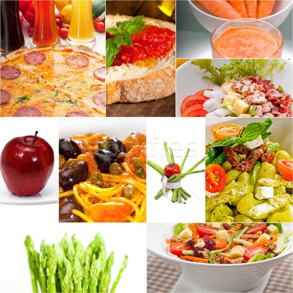 Saludable vegetariano vegetariano alimentos collage blanco Foto stock © keko64