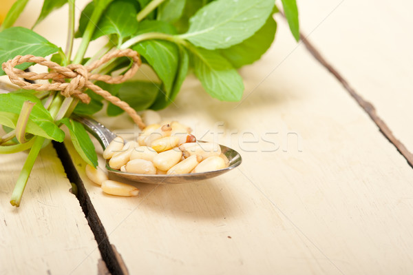 Arab traditional mint and pine nuts tea Stock photo © keko64