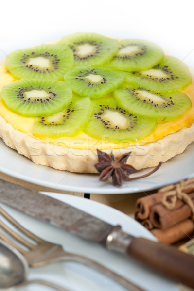 Kiwi torta crostata spezie limone crema pasticcera Foto d'archivio © keko64