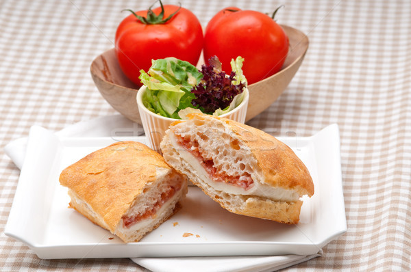 Panini szendvics sonka paradicsom olasz étel Stock fotó © keko64