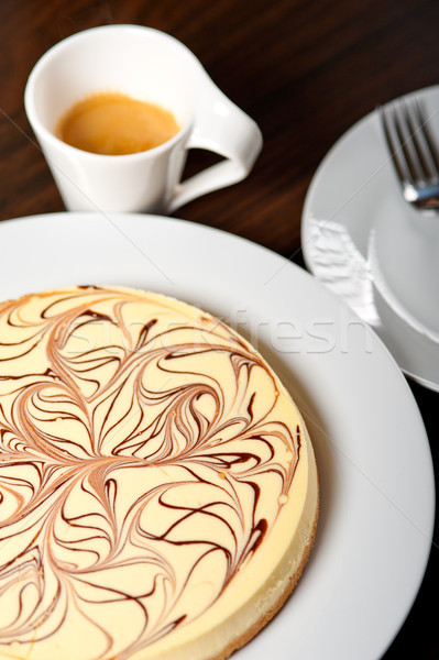 Tarta de queso café expreso café frescos clásico Foto stock © keko64