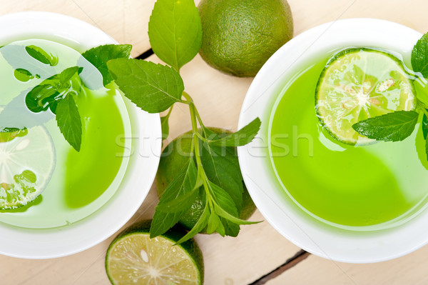 Stock photo: mint infusion tea tisane with lime
