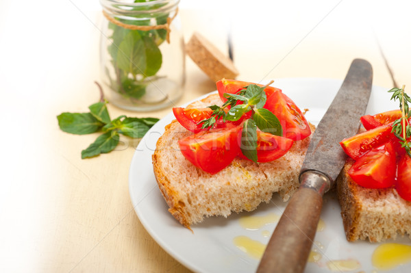 Italian tomato bruschetta Stock photo © keko64