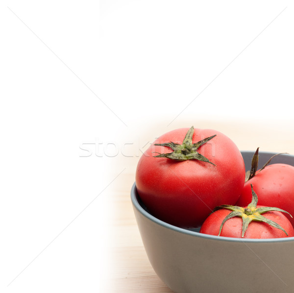 Vers rijp tomaten Blauw kom pine Stockfoto © keko64