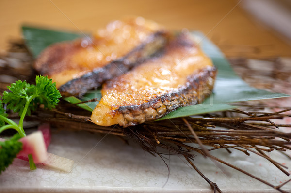 Stock photo: Japanese style teppanyaki roasted cod fish 