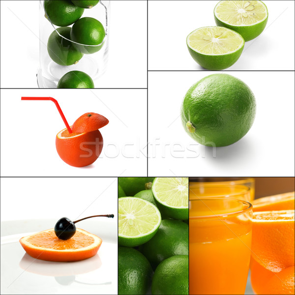 citrus fruits collage Stock photo © keko64
