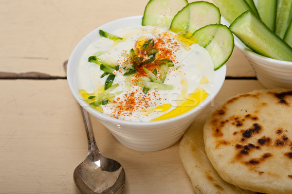 Arab middle east goat yogurt and cucumber salad  Stock photo © keko64