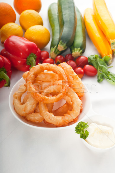 golden deep fried onion rings  Stock photo © keko64