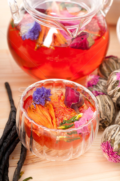 Herbal natural floral tea infusion with dry flowers Stock photo © keko64