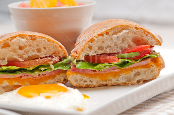 Панини сэндвич яйца томатный салата свежие Сток-фото © keko64