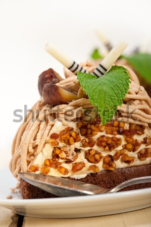 chestnut cream cake dessert Stock photo © keko64