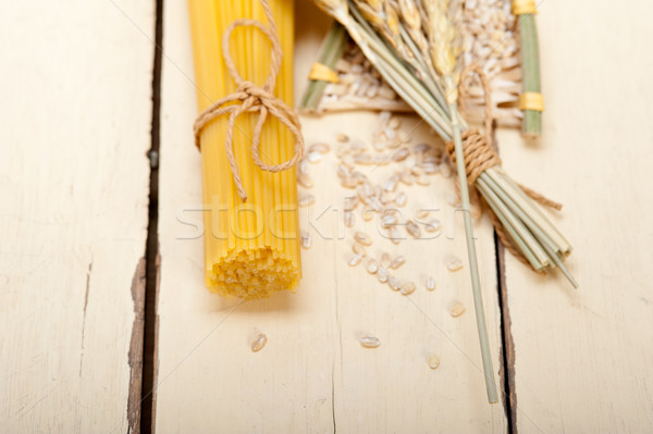 Stock photo: organic Raw italian pasta and durum wheat 