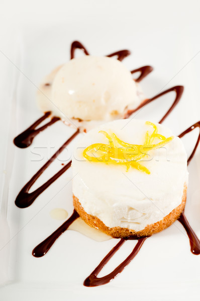  lemon mousse served whith lemon peel on top Stock photo © keko64