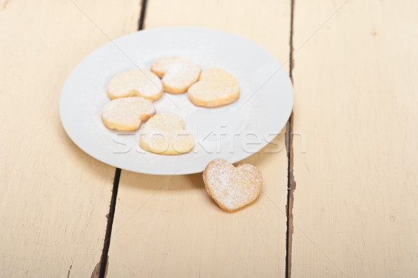 heart shaped shortbread valentine cookies Stock photo © keko64