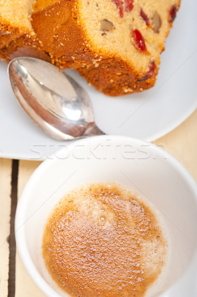 śliwka ciasto espresso kawy biały rustykalny Zdjęcia stock © keko64