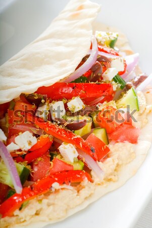 Stock photo: fresh salad wrap