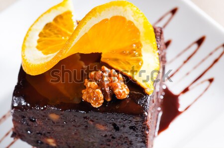 chocolate and walnuts cake Stock photo © keko64