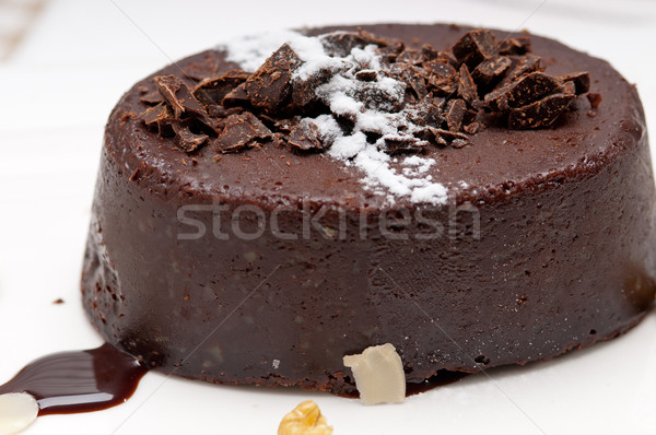 ストックフォト: 新鮮な · チョコレート · ケーキ · アイシング · プレート
