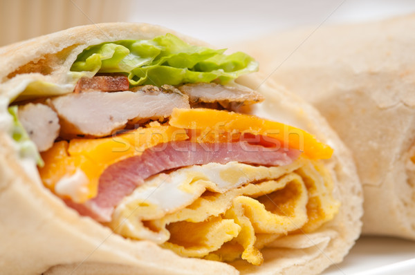 Clubsandwich pita brood rollen vers gezonde Stockfoto © keko64