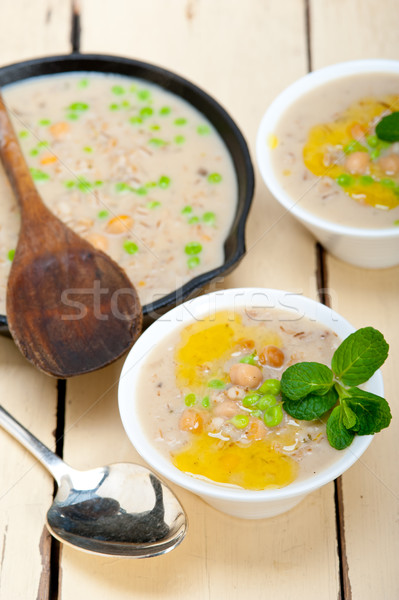Stock photo: Hearty Middle Eastern Chickpea and Barley Soup
