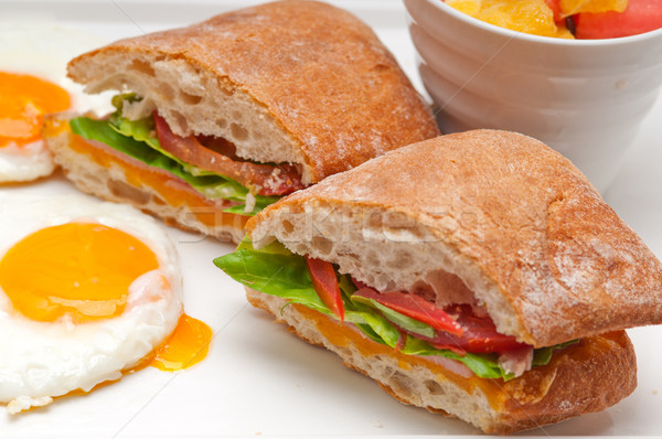 Панини сэндвич яйца томатный салата свежие Сток-фото © keko64