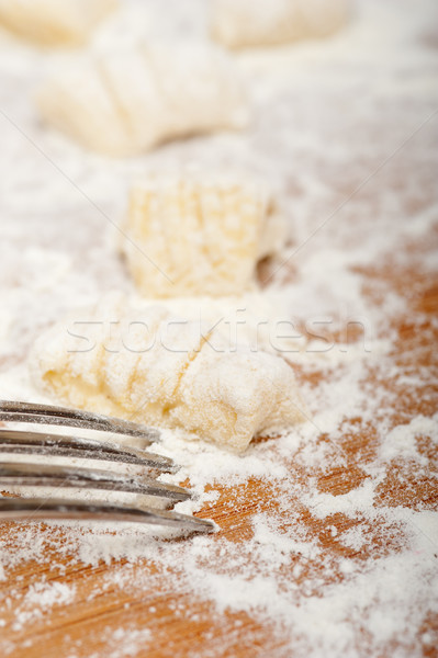 Stok fotoğraf: Taze · İtalyan · patates · ahşap · rustik