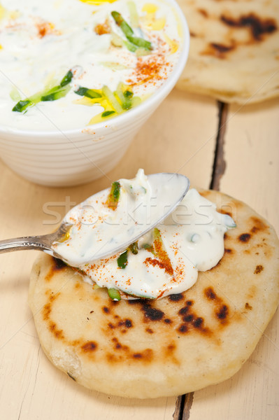 Arab middle east goat yogurt and cucumber salad  Stock photo © keko64