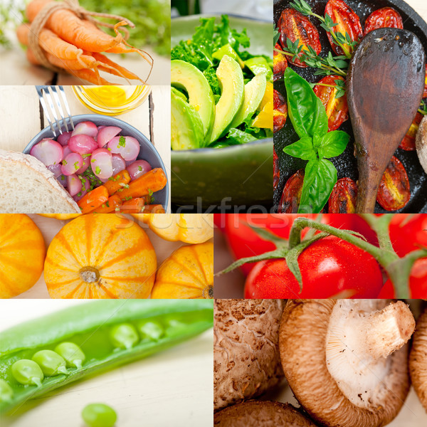 Verdura collage fresche sani alimentare verde Foto d'archivio © keko64