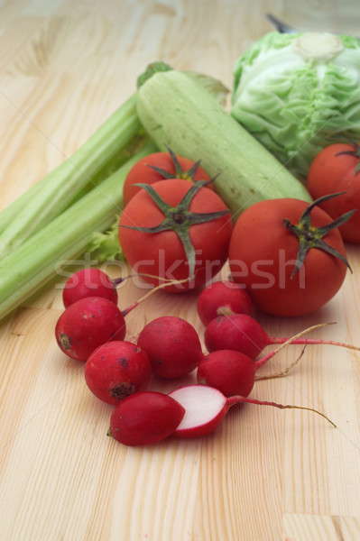 Stock photo: fresh raddish and vegetables